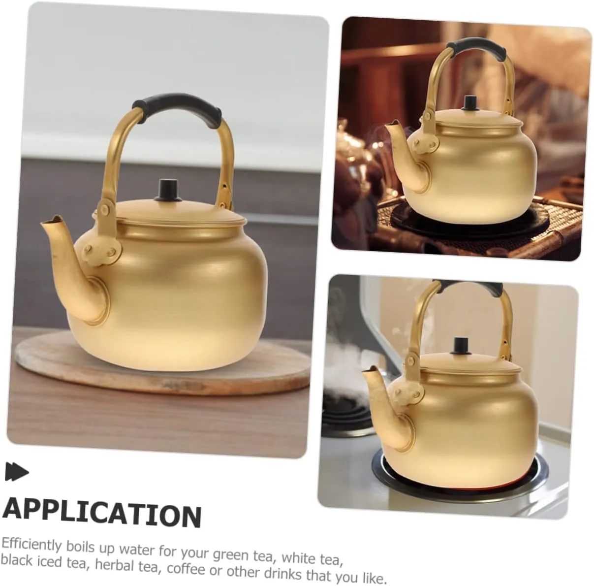 Korean Style Aluminum Kettle Pot Metal Water Boiler Small Stovetop Kettle Easy to Fill Quick Boil