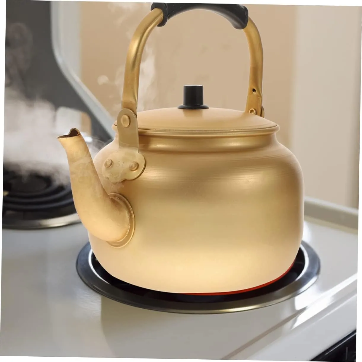 Korean Style Aluminum Kettle Pot Metal Water Boiler Small Stovetop Kettle Easy to Fill Quick Boil