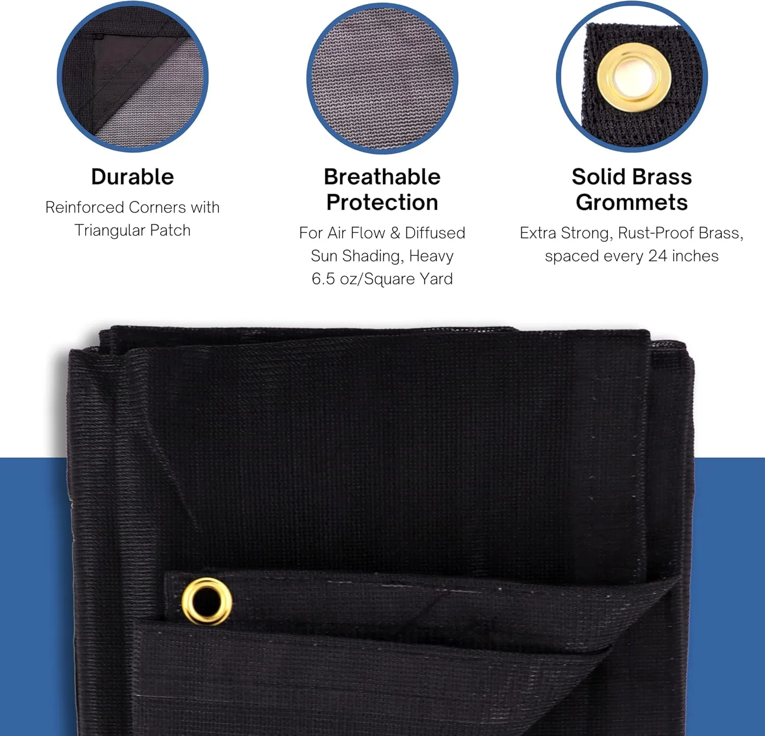 Kotap 12-ft x 24-ft Heavy-Duty 6.5 Oz Black Mesh Shade/Truck Tarp, Item: MESH-1224