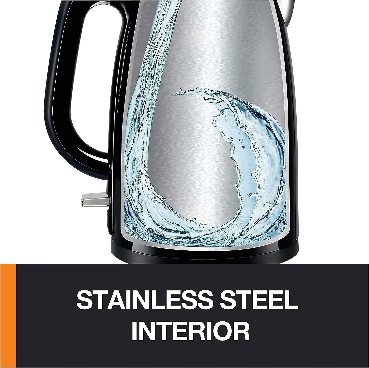 KRUPS: 1.5L Electric Kettle, Cool Touch Stainless Steel Interior, 1500 Watt, Fast Boiling, one cup in 80 seconds, Double Wall, Fast Boiling, Auto Off, Keep Warm, Cordless Black