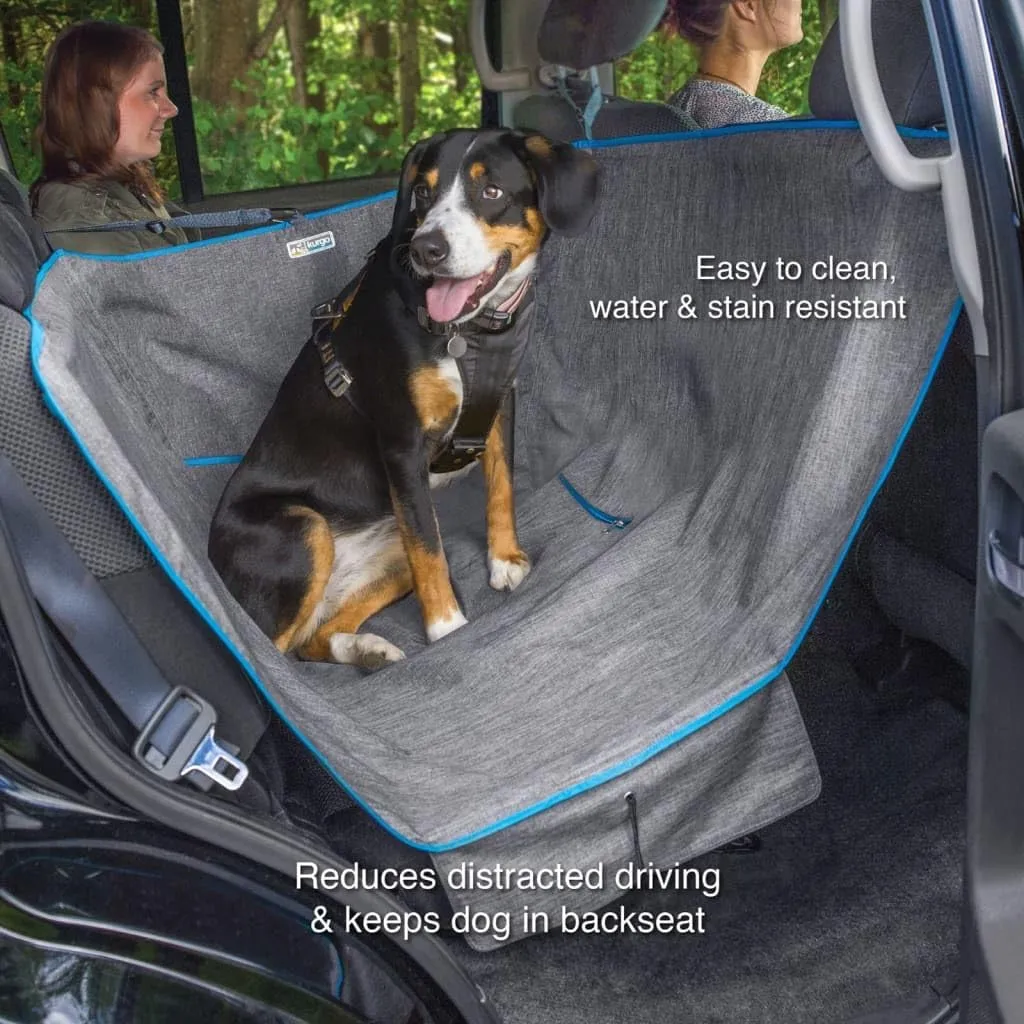 Kurgo Heather Half Hammock, Half Car Seat Cover for Pets, Car Hammocks for Dogs, Water-Resistant, 27.5" Wide (Heather Grey)