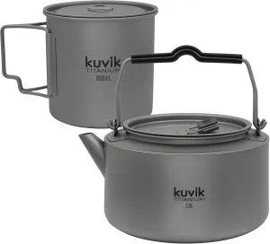 Kuvik 650ml (22 oz) Titanium Pot & 1.0L (33.8 oz) Titanium Kettle Bundle