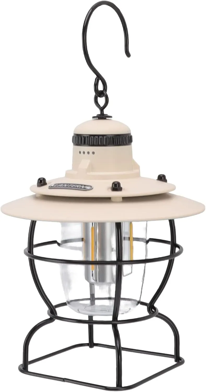 Lantern, Rechargeable Lantern Rechargeable Lamp with LED Indicators Multifunctional Outdoor Portable for Camping (Red Black) (Brown Black) (Cream White)
