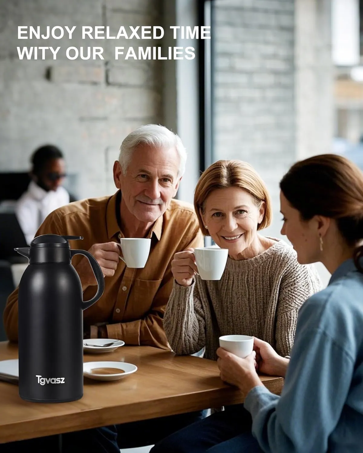 Large and Heavy Thermal Coffee Carafe 102 oz,Fullness Water is 7.3 LB - 10-12 Hours Hot, Insulated Carafe for Hot Liquids, Coffee Carafes For Keeping Hot for Parties -Tea Carafe Flask(black)