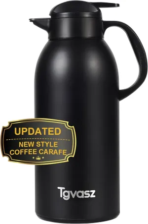 Large and Heavy Thermal Coffee Carafe 102 oz,Fullness Water is 7.3 LB - 10-12 Hours Hot, Insulated Carafe for Hot Liquids, Coffee Carafes For Keeping Hot for Parties -Tea Carafe Flask(black)