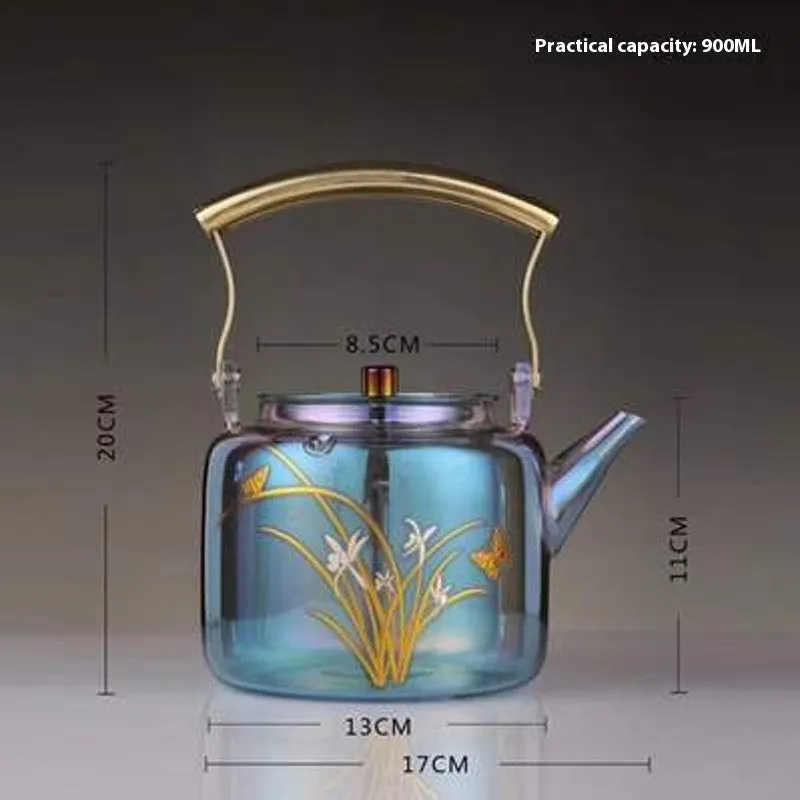 Large Capacity Heat-resistant Glass Colorful Kettle
