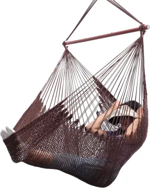 Large Hammock Chair,Caribbean Hammock Chair with Spreader Bar,Large Hammock Swing Chair,Rope Hanging Chair for Indoor/Outdoor/Backyard/Living Room, Max 300 LBS