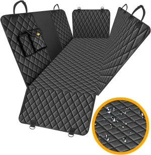 Large SUV, Pickup Truck & Full-Size Dog seat Cover for Backseat– Waterproof, Hammock Pet Seat Protector；Heavy-Duty Hammock Style with Seat Belt，