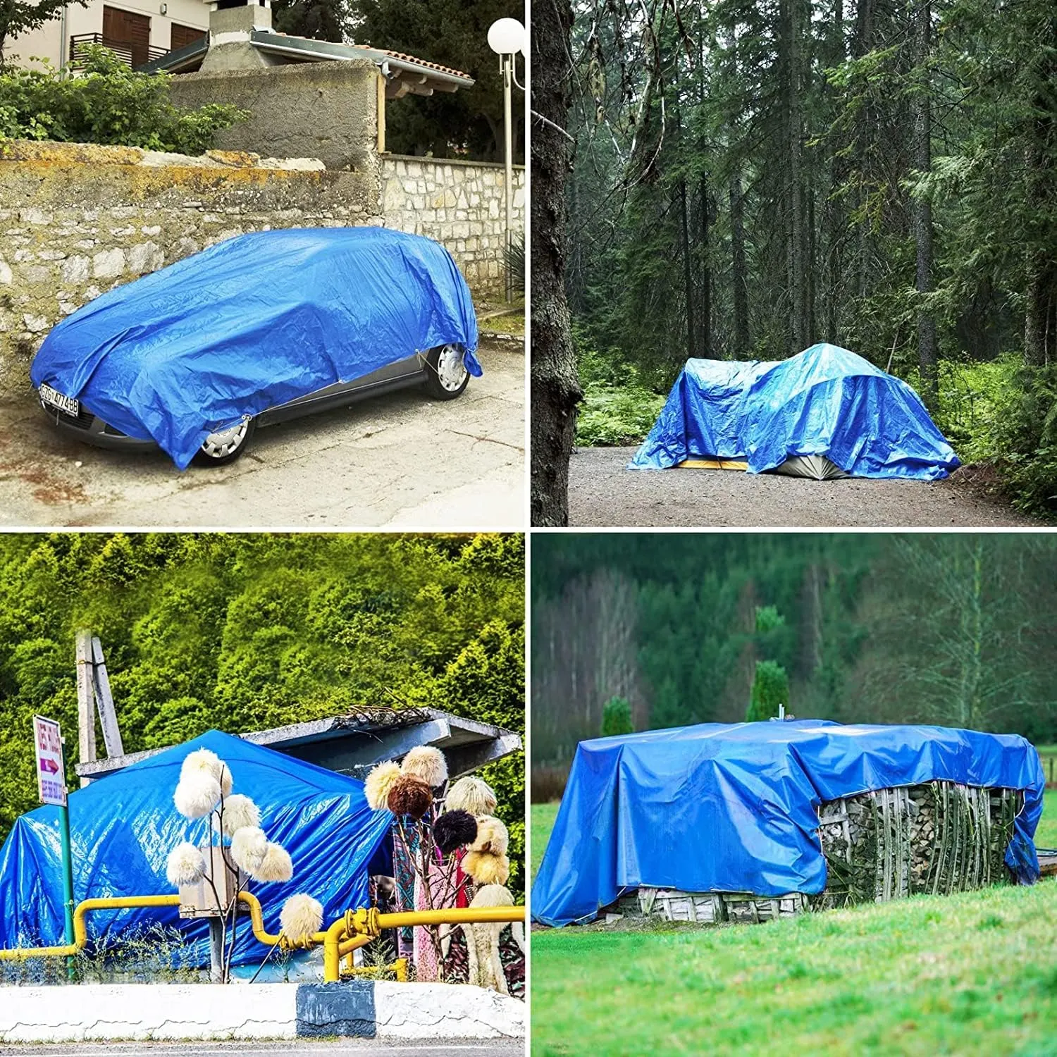 Large Tarp, Tarps Heavy Duty Waterproof 20x40, Waterproof Plastic Poly 16 Mil Thick Tarpaulin with Metal Grommets Every 19.5 Inches - Emergency Rain Shelter, Outdoor Cover, and Camping Use