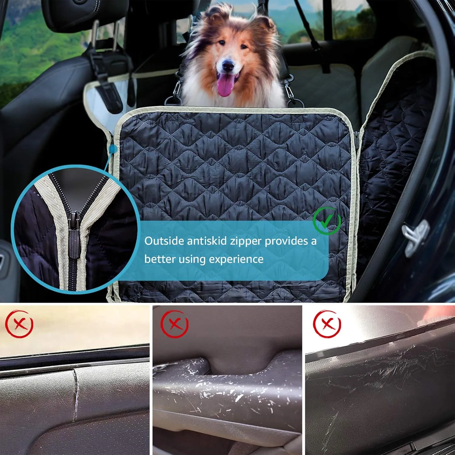 Lassie Truck Dog Car Seat Covers Back Seat, F150 F250 Waterproof Dog Car Hammock for Truck, Backseat Pet Cover for Car Compatible with Ram 1500,2500,Silverado Sierra Tundra