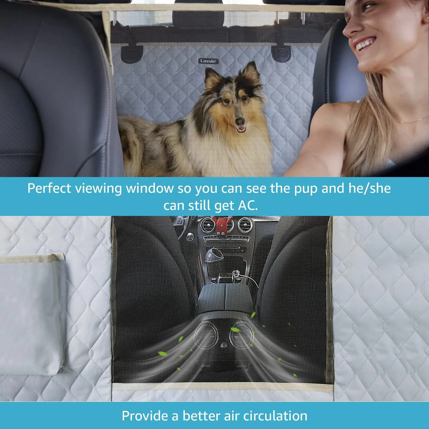 Lassie Truck Dog Car Seat Covers Back Seat, F150 F250 Waterproof Dog Car Hammock for Truck, Backseat Pet Cover for Car Compatible with Ram 1500,2500,Silverado Sierra Tundra