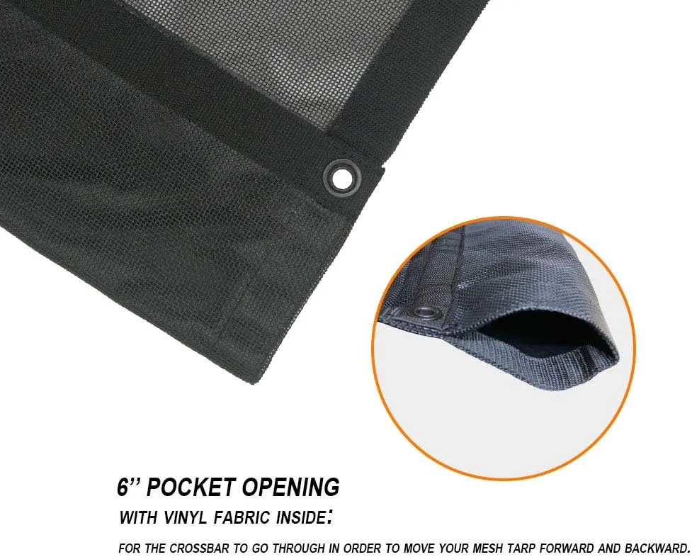 Leaveshade Dump Truck Mesh Tarp 7'X14'-Tentproinc Heavy Duty Cover with 6'' Pocket, No Rust Thicker Copper Eyelets, Reinforced Double Stitch Webbing Ripping Tearing Stop, Zip Bag Packed