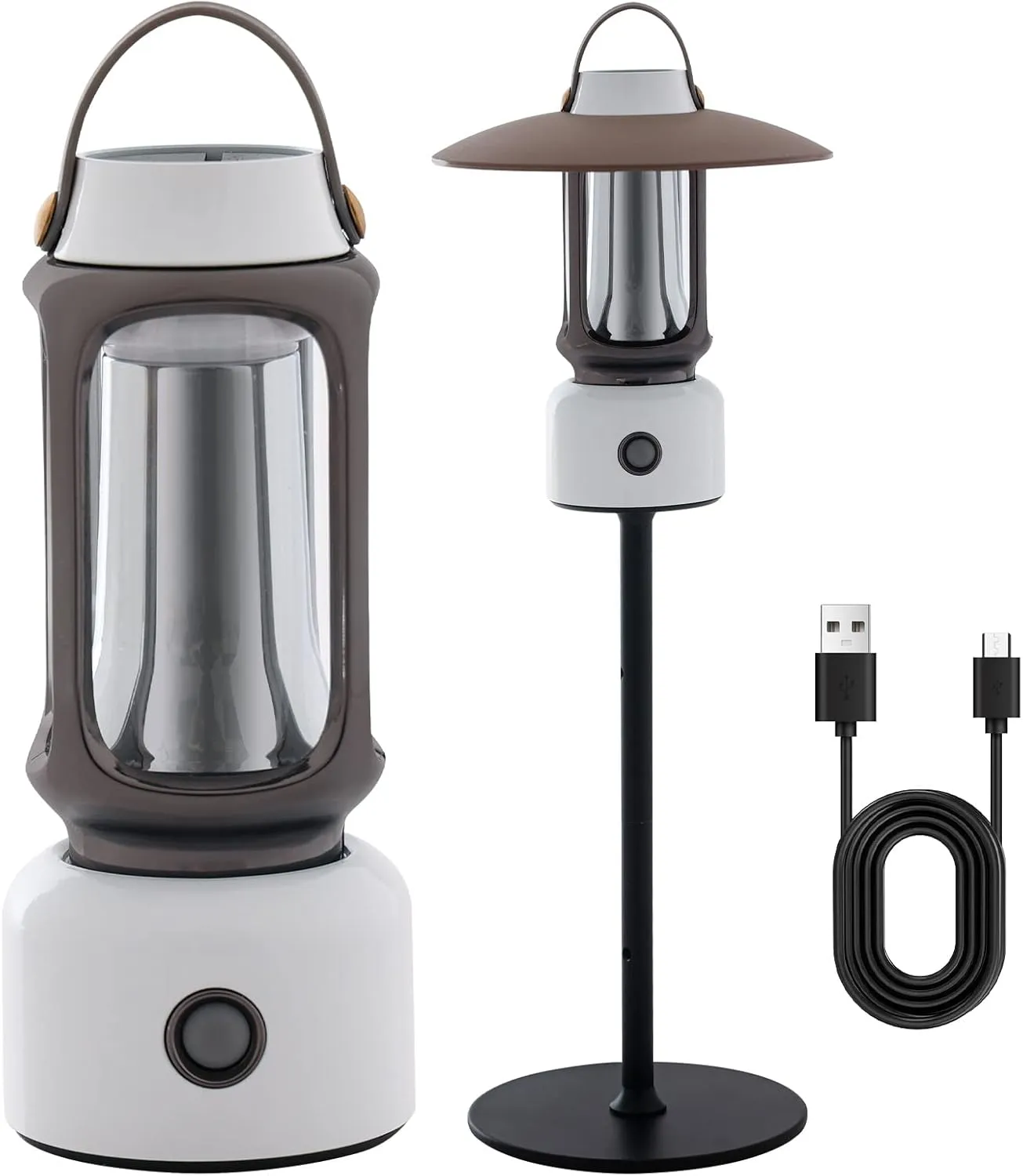 LED Camping Lantern USB Rechargeable, Upgrade Telescopic Rod Waterproof Tent Light, 5 Light Modes Portable Ultra Bright Lantern Flashlight with Base Bracket for Emergency