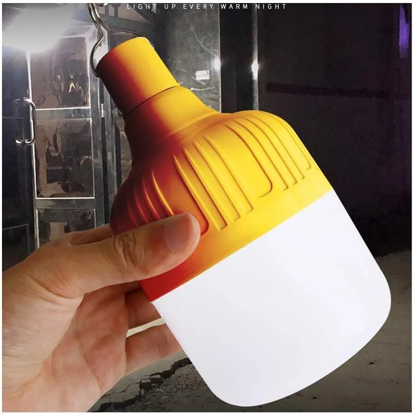 LED Light Bulb 3 Lighting Modes Camping Light Waterproof Outdoor Rechargeable Lamp for Tent Lantern/Patio/Garden/Power Failure/BBQ (Size : 80W)