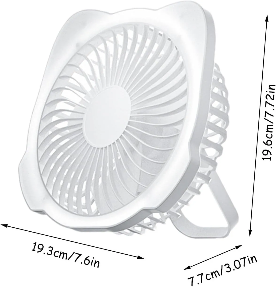 LED Light Camping Fan | Portable Tent Fan Lantern Combo - USB Rechargeable Fan, 5-Speed Camp Fan for Tents, Hiking, Fishing, Sleeping Bags | Rechargeable Camping Fan with Light