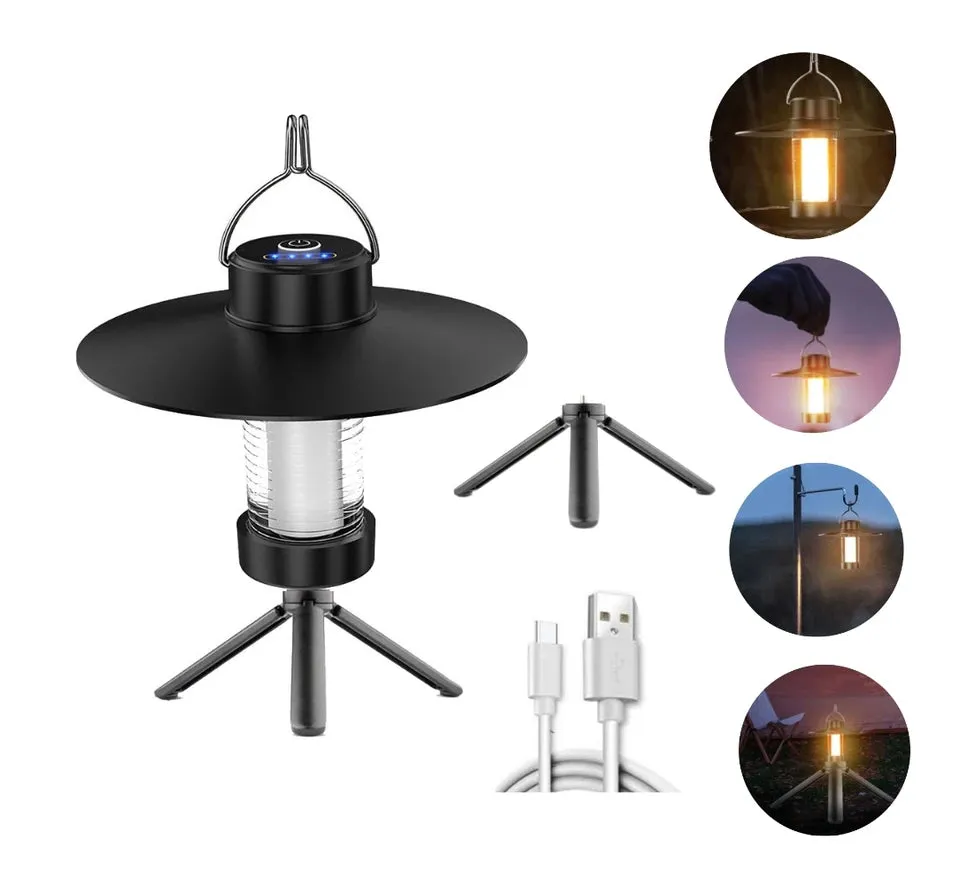 LED Lighting Lantern WaterproofHook Camping Tent Lights USB Charging Led Flashlights Camp SuppliesMagnetic