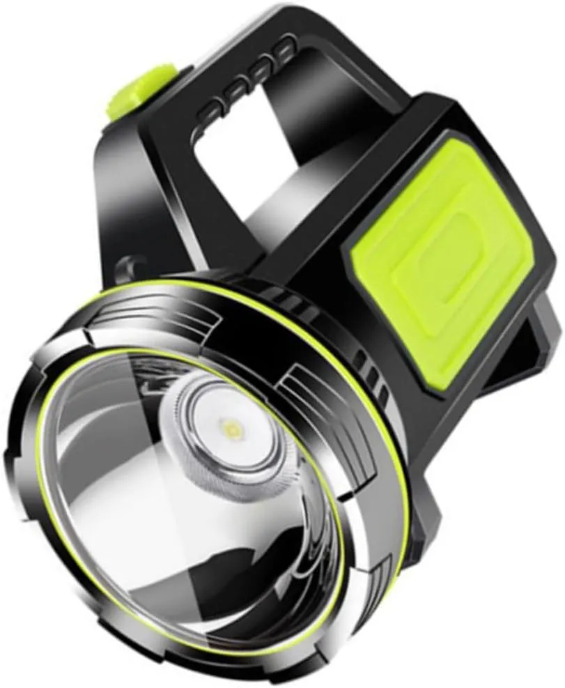 Led Rechargeable -Range Spotlight Lantern with Sidelamp Portable Torch for Outdoor Camping Illumination Range Battery Life