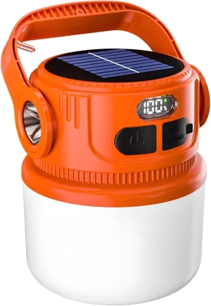 Led Solar Lantern for Camping & Emergencies, Rechargeable with USB & Solar, 6 Light Modes, 360° Coverage