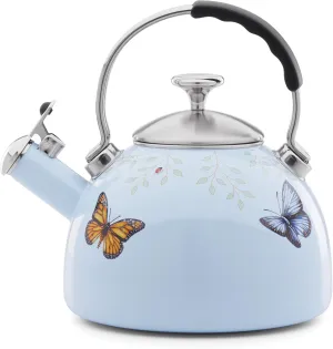 Lenox 888256 Butterfly Meadow Tea Kettle Blue, 2 Quart