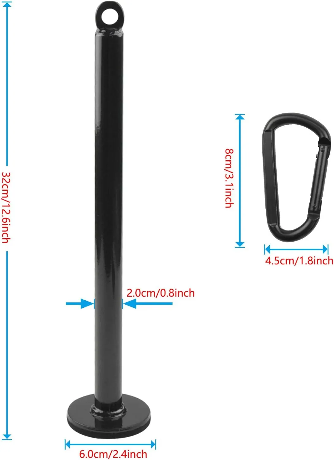 LFJ Weight Loading Pin with Carabiner fit 1 inch and 2 inch Olympic Weight Plate for Cable Pulley System LAT Pulldown