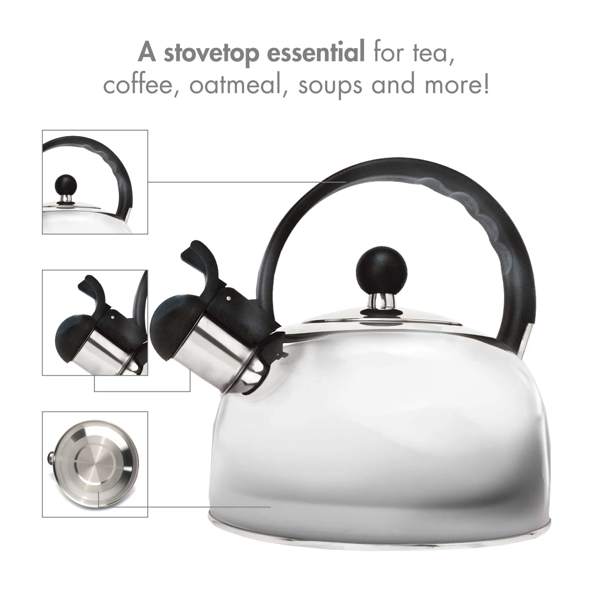 Liberty Kettle, 2.5 Qt, Whistling Spout, Fast To Boil - Primula
