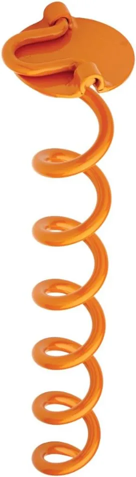 Liberty Outdoor ANCFR16-ORG-R Folding Ring Spiral Ground Anchor, 16-inch, 4 Pack