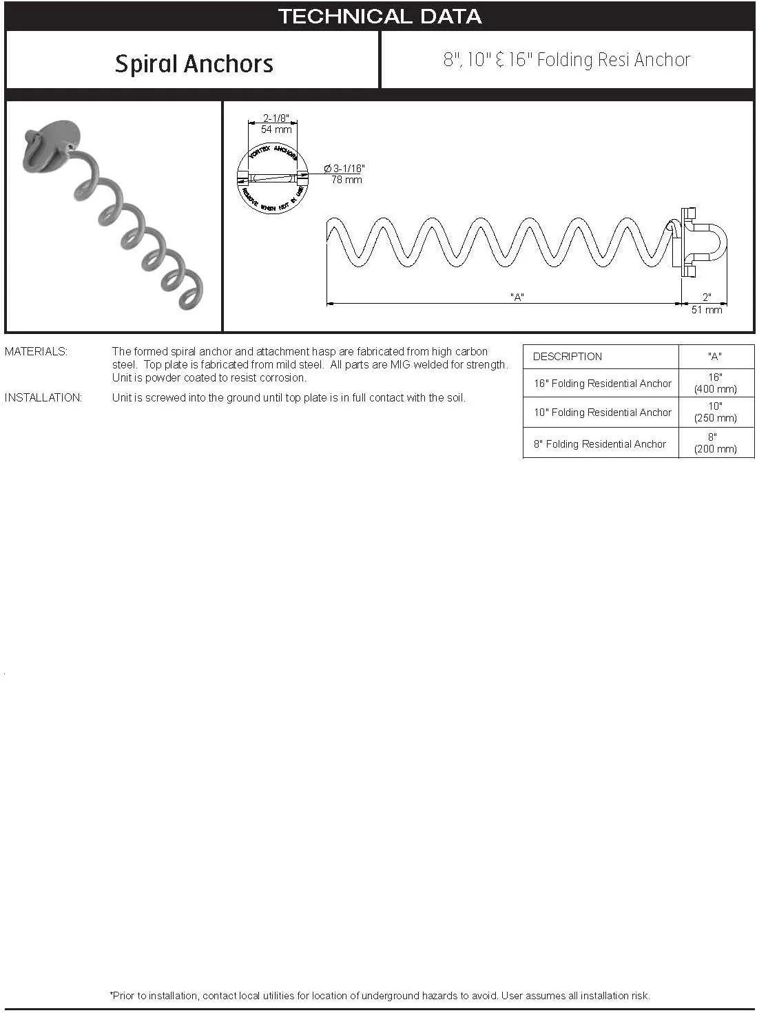 Liberty Outdoor ANCFR16-ORG-R Folding Ring Spiral Ground Anchor, 16-inch, 4 Pack