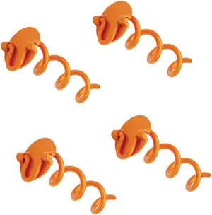 Liberty Outdoor ANCFR16-ORG-R Folding Ring Spiral Ground Anchor, 8-Inch, 4 Pack