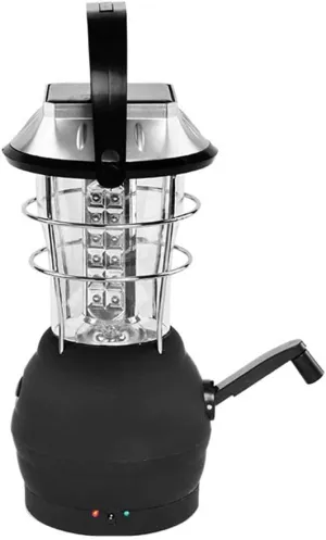 Lighting Rechargeable 36LEDs Camping Lantern, Solar/DC/Hand Crank Chargeable and Battery Powered(Not Included Battery), Portable Hanging Emergency Camping Lamp for Outdoor Hiking Fishing