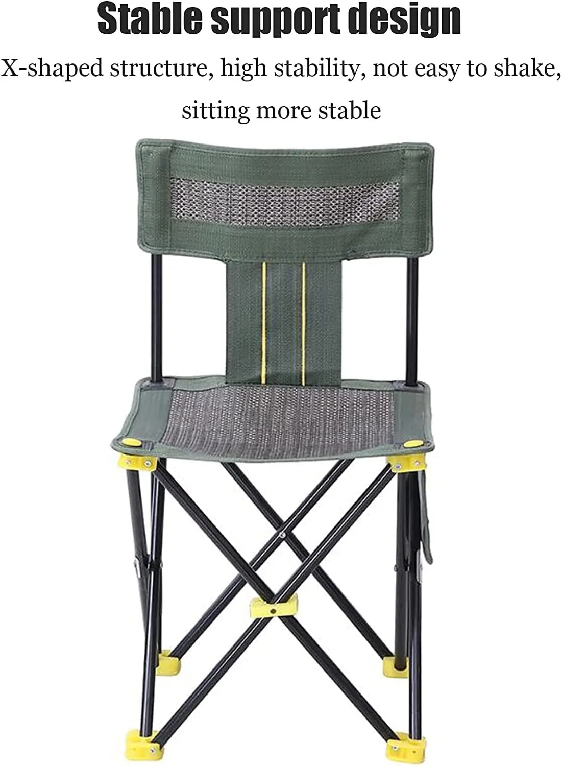 Lightweight Camping Chair Breathable Outdoor Mesh Chair Portable Beach Fishing Chair Folding Chair Stool with Side Pocket Portable Storage Outdoor Hiking (Size : 38 * 38cm)