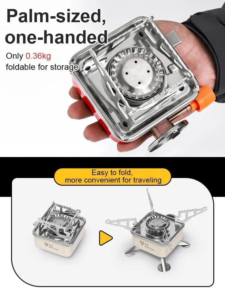 [lilaBelle]【light Camp Stove】Collapsible Gas Grill for Outdoor Enthusiasts |【Portable BBQ Cooker】with Wind- Design | Perfect for Camping, Fishing & Backyard Adventures