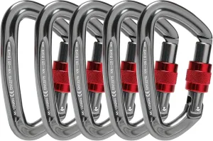 Locking Carabiner - 25kN 5600lb Climbing Carabiner Screw Gate D Shape Carabiner