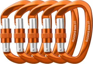 Locking Carabiner - 25kN 5600lb Climbing Carabiner Screw Gate D Shape Carabiner