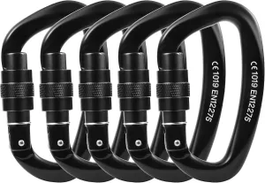Locking Carabiner - 25kN 5600lb Climbing Carabiner Screw Gate D Shape Carabiner