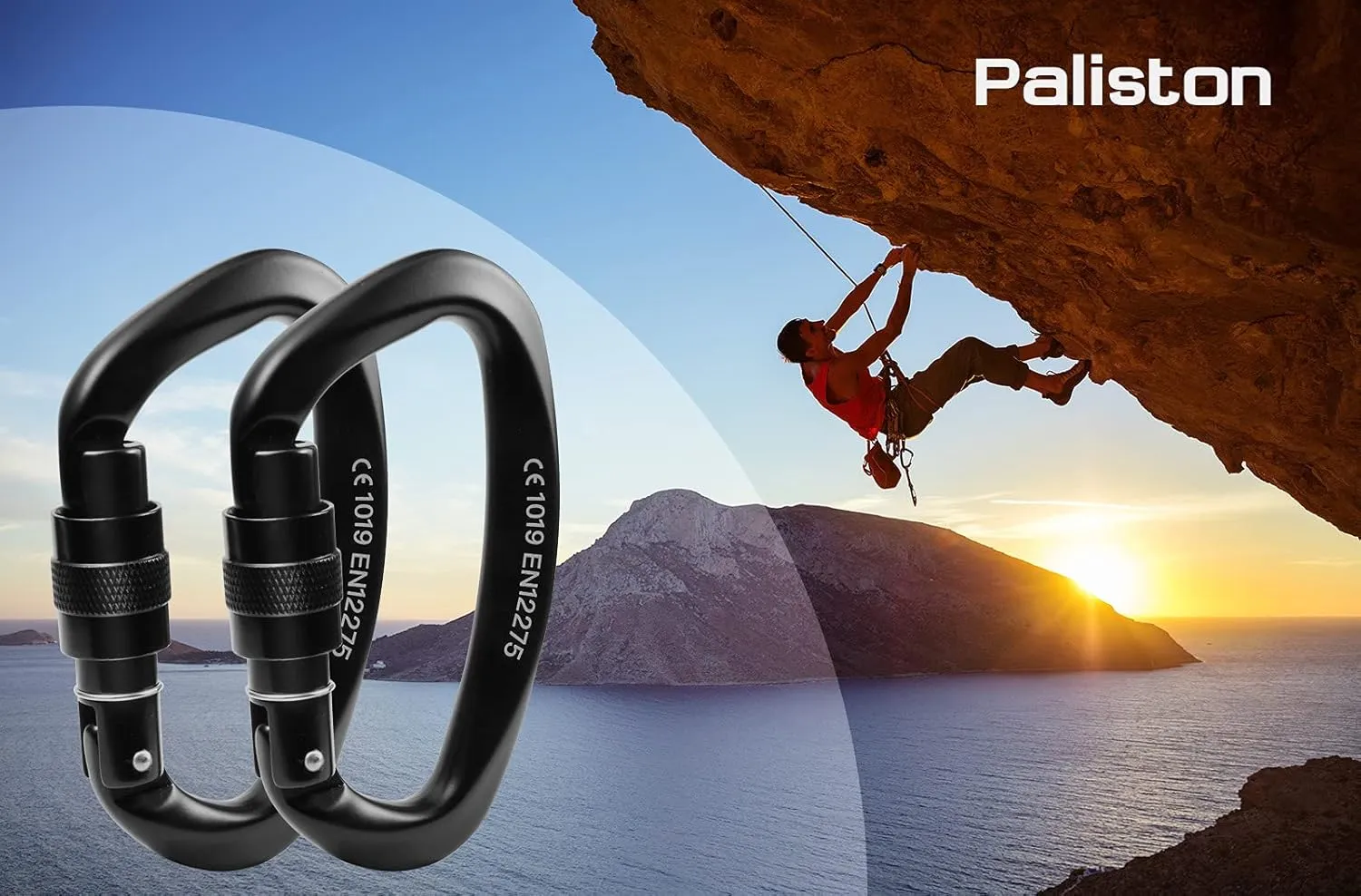 Locking Carabiner - 25kN 5600lb Climbing Carabiner Screw Gate D Shape Carabiner