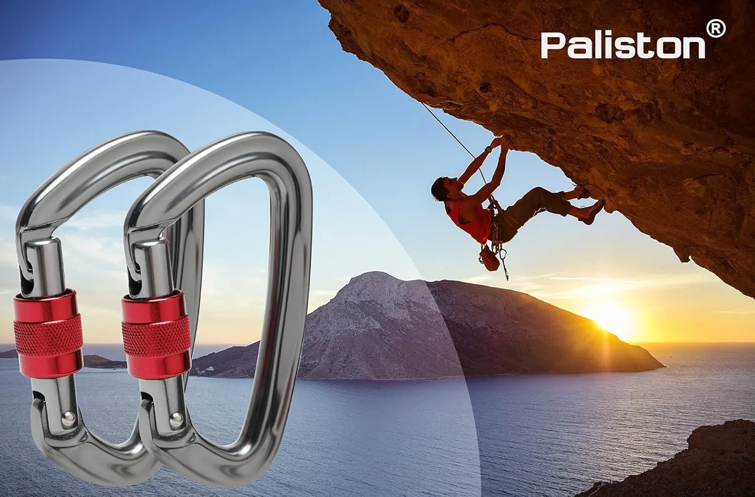 Locking Carabiner - 25kN 5600lb Climbing Carabiner Screw Gate D Shape Carabiner