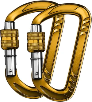 Locking Carabiner Clip Key Chain Keyring Supplies Versatile D Lock Hardware Hook for Dog Leash Hammock Outdoor Sports