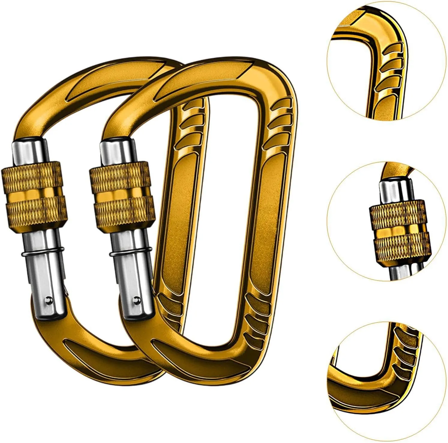 Locking Carabiner Clip Key Chain Keyring Supplies Versatile D Lock Hardware Hook for Dog Leash Hammock Outdoor Sports