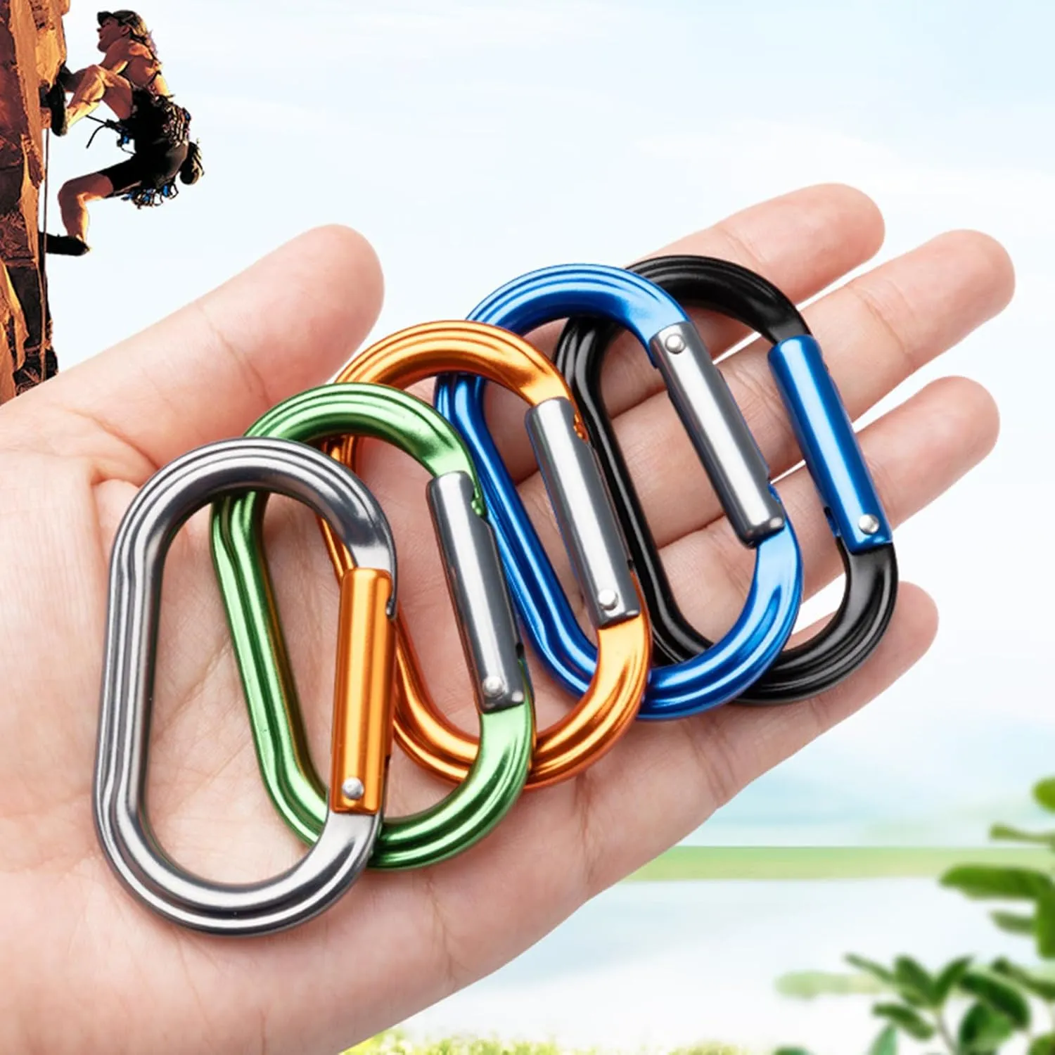 Locking Climbing Carabiner Clip Oval Screw Gate Locking Carabiner for Rock Climbing, Rappelling, and Mountaineering