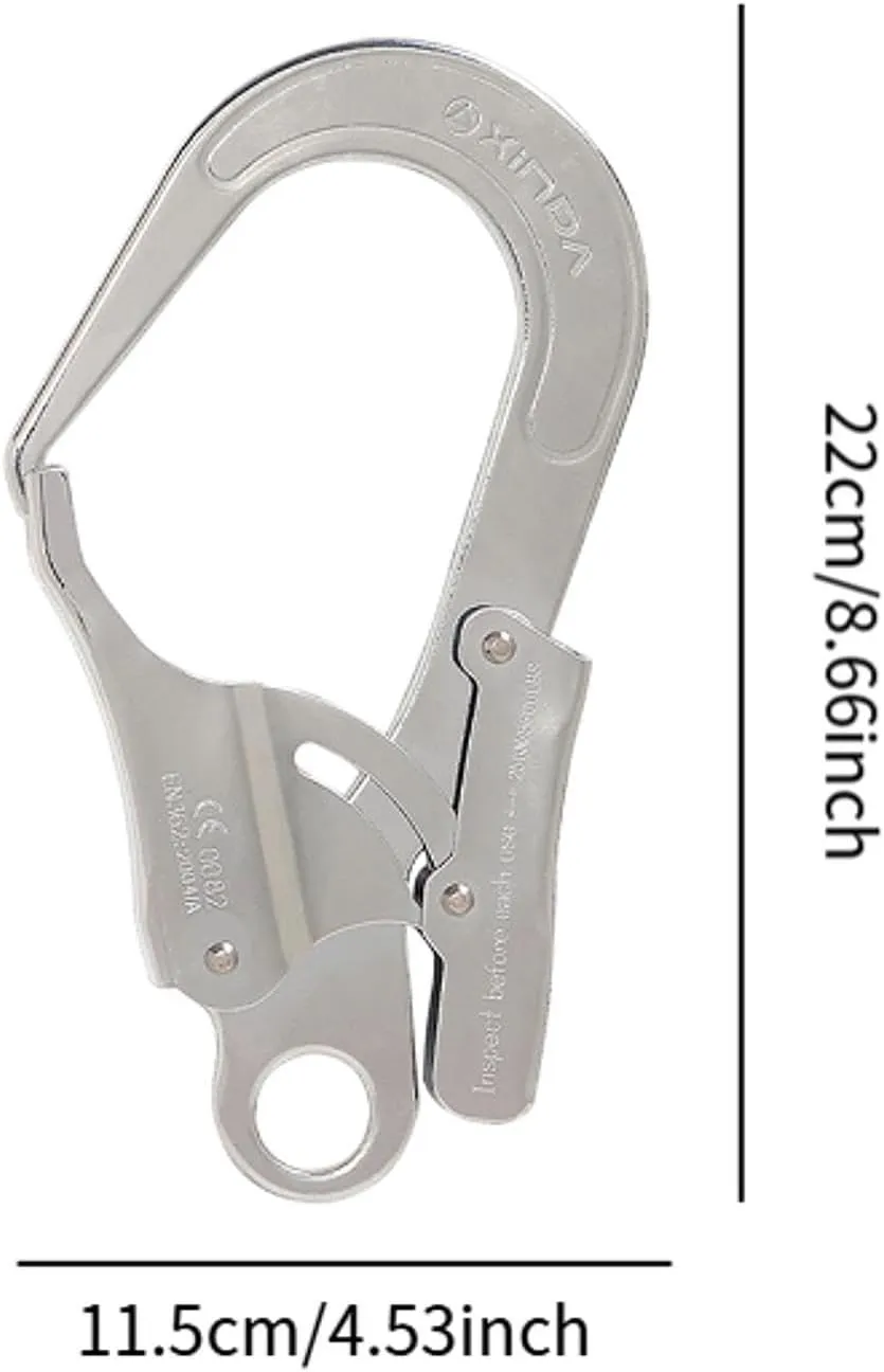 Locking Snap Hook Self Locking Carabiner Hardware Alloy Steel Heavy Duty Sturdy Clip Spring Snap Hook for Downhill Climbing
