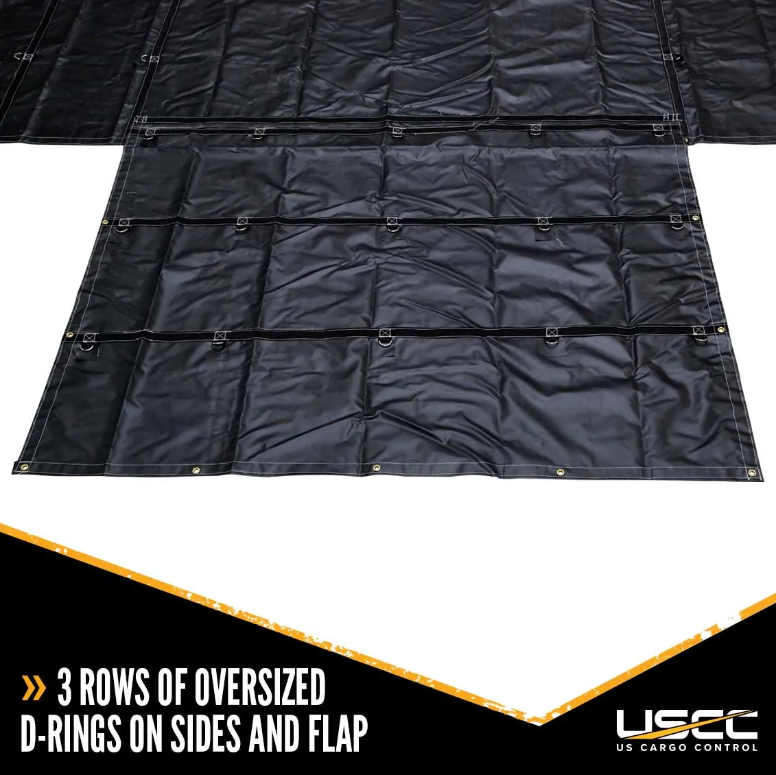 Lumber Tarp - 20' x 28' (6' Drop & Flap) - 14 oz./18 oz. Combo Black Tarp