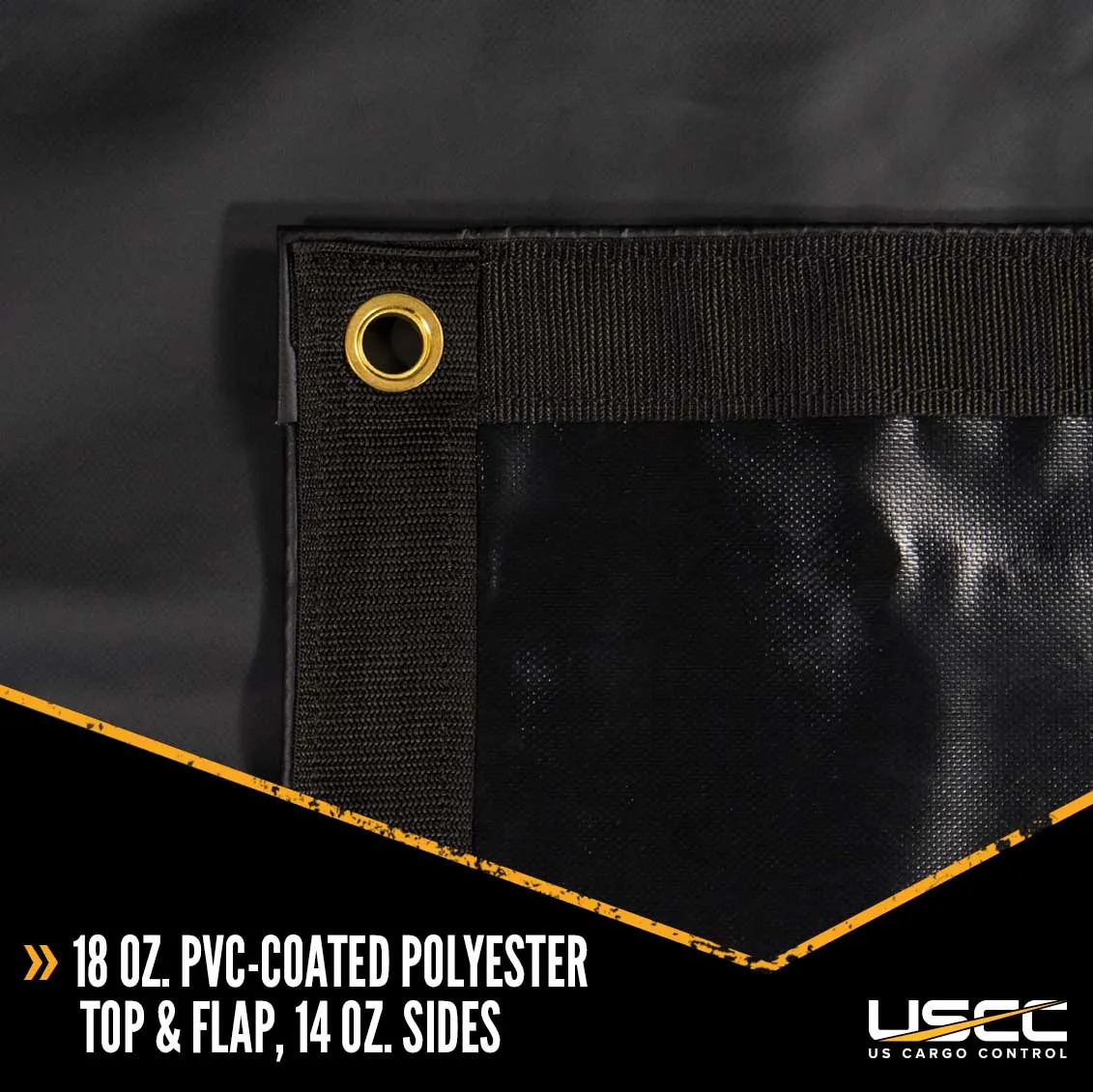 Lumber Tarp - 20' x 28' (6' Drop & Flap) - 14 oz./18 oz. Combo Black Tarp