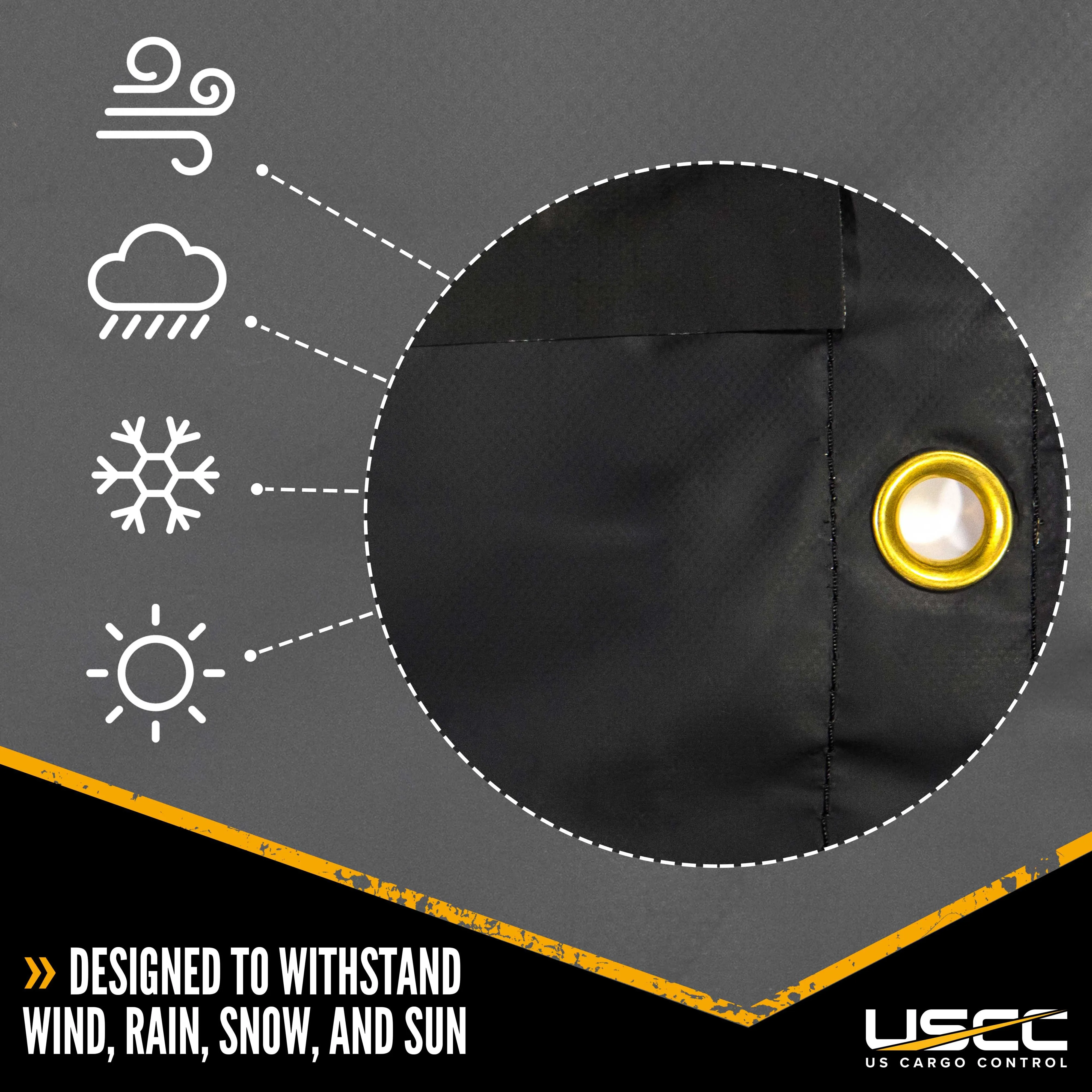 Lumber Tarp - 20' x 28' (6' Drop & Flap) - 14 oz./18 oz. Combo Black Tarp
