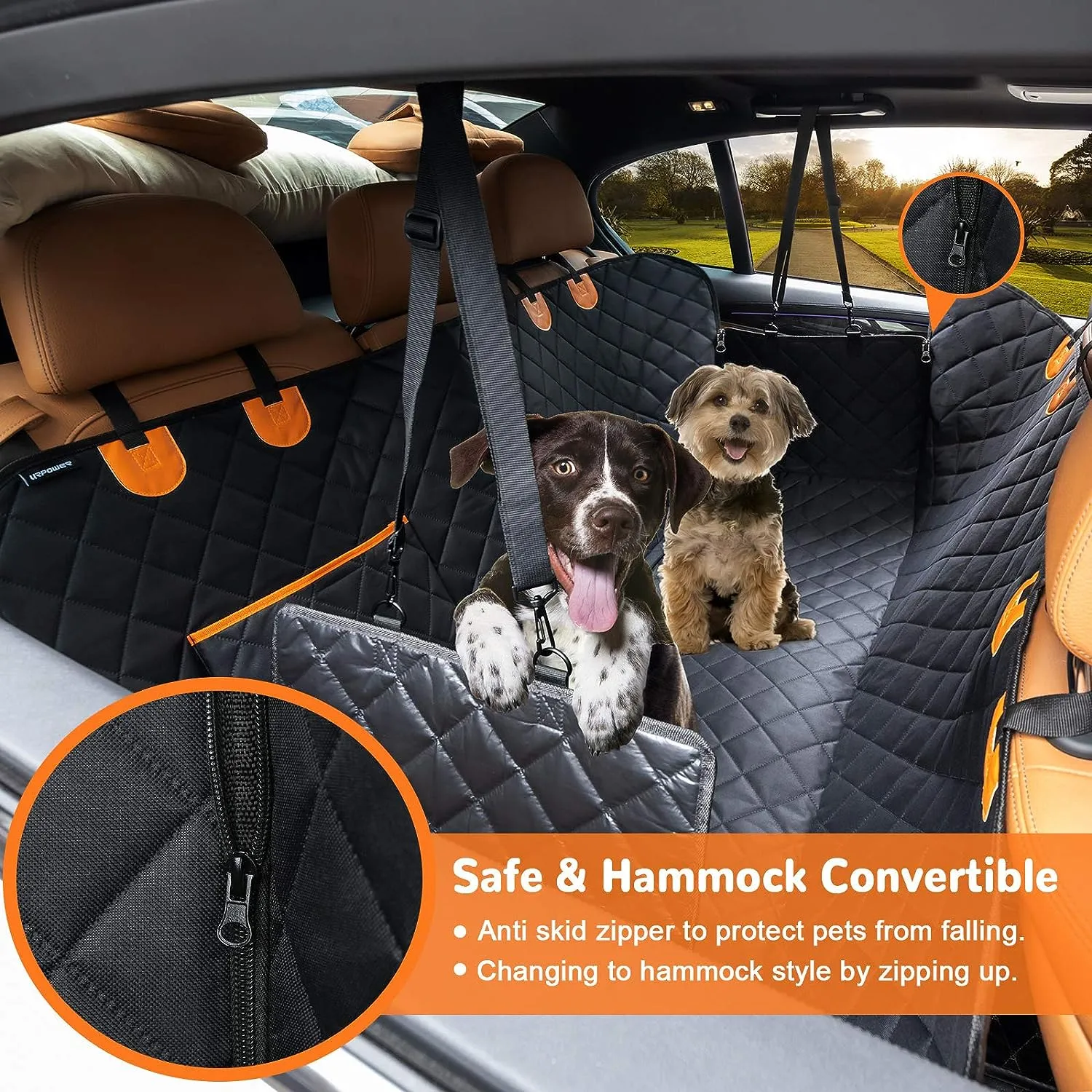 Luxora Dog Car Seat Cover Waterproof Hammock & Bench Style