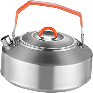 Luxshiny Portable Tea Pot Stainless Steel Outdoor Kettle for Camping Hiking Outdoor Cooking