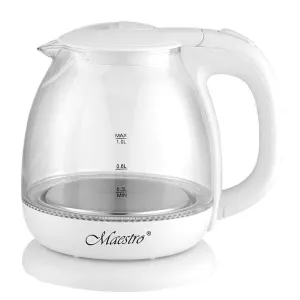 Maestro MR055 Electric Kettle Heat Resistant Glass Illuminated Overheat Protection Compact 1L 1100W