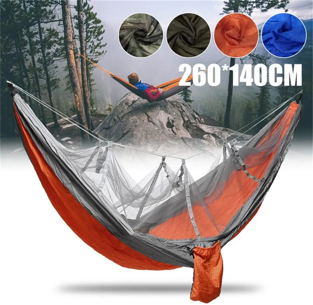 MaGiLL Camping Hammock Beach Swing Bed Hammock with Mosquito for Outdoors Backpacking Survival or Travel (Color : White-Style) (White Style)