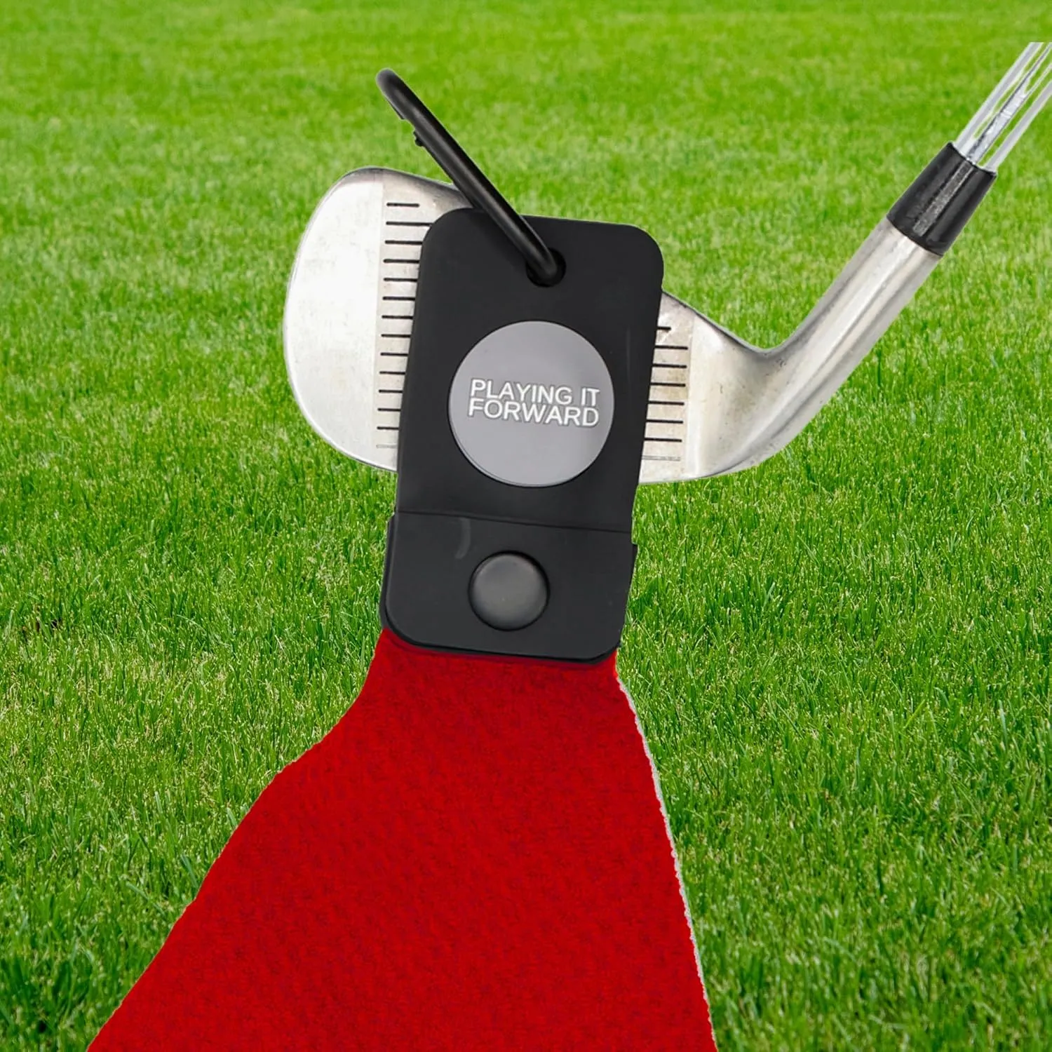 Magnetic Golf Towel with Clip - Waffle Weave Microfiber Towel with Industrial Strength Magnet for Strong Hold to Golf Bag & Cart - Club Cleaner & Golfing Accessories, Red