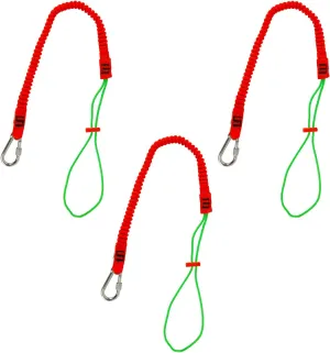 Malta Dynamics Tool Tether Lanyard with Carabiner Attachment, 53" Expansion, Adjustable Loop End