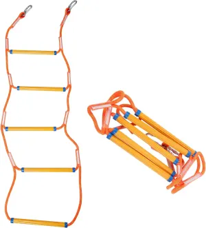 Manifish-Made 5 Step Boat Ladder, 51 Inch Rope Ladder for Adult Boat Boarding, Swim Step Dock Ladder Climbing Aider,Outdoor